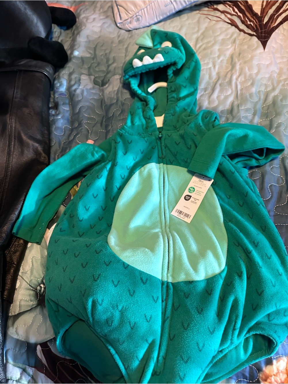 Carter's Green Teal Dinosaur Hooded Costume
